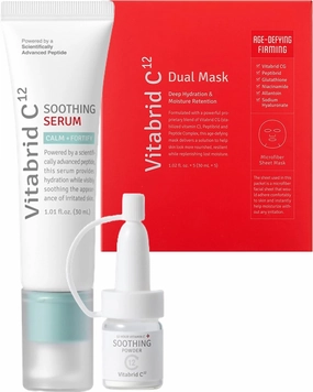 Dual Mask Korean Face Mask   C12 12 Hour Vitamin C Soothing Serum Bundle