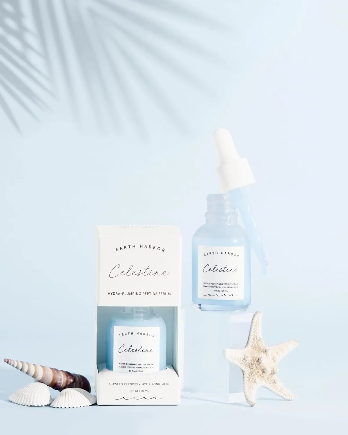 Earth Harbor | CELESTINE Hydra-Plumping Peptide Serum - Skin Elasticity & Replenishing Nutrients | Hyaluronic Acid   Seaweed Peptides | Plant-Based & Certified Vegan |
