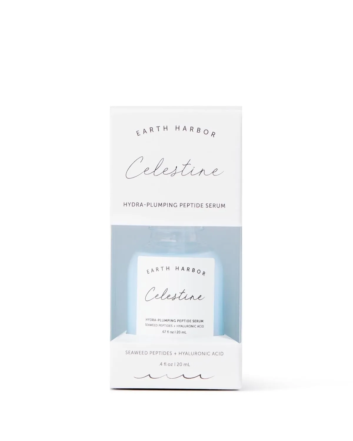 Earth Harbor | CELESTINE Hydra-Plumping Peptide Serum - Skin Elasticity & Replenishing Nutrients | Hyaluronic Acid   Seaweed Peptides | Plant-Based & Certified Vegan |