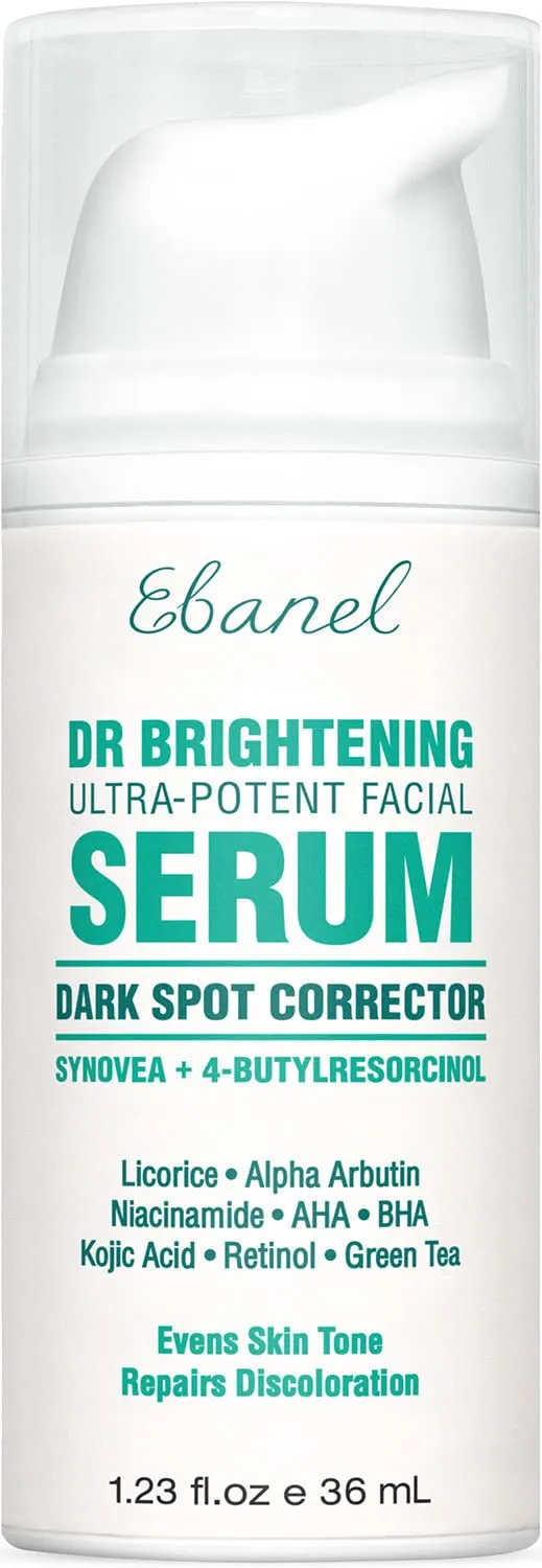 Ebanel Dark Spot Remover for Face Peel Skin Brightening Serum Melasma Hyperpigmentation Treatment, Sun Spot Age Spots Remover, with Synovea HR, 4-Butylresorcinol, Niacinamide, Kojic Acid