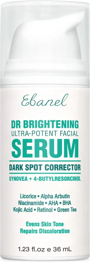 Ebanel Dark Spot Remover for Face Peel Skin Brightening Serum Melasma Hyperpigmentation Treatment, Sun Spot Age Spots Remover, with Synovea HR, 4-Butylresorcinol, Niacinamide, Kojic Acid