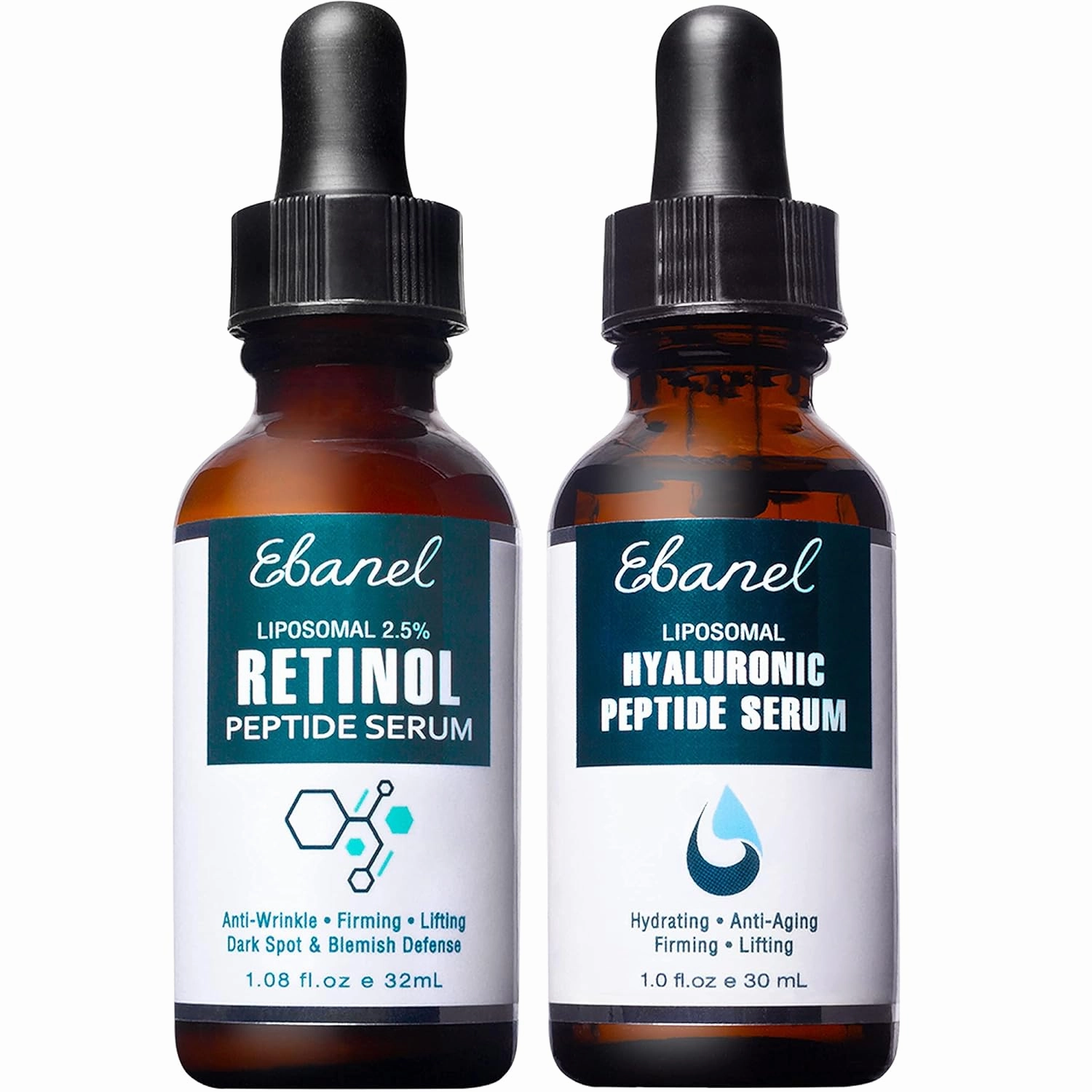 Ebanel Bundle of 2.5% Retinol Serum, and Hyaluronic Acid Serum