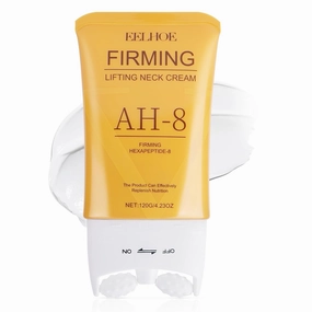 EELHOE AH-8 Firming Neck Cream, 2-in-1 Guasha Neck Moisturizer with Double Rollers and Hyaluronic Acid, for Saggy Skin, Double Chin, Face Lifting