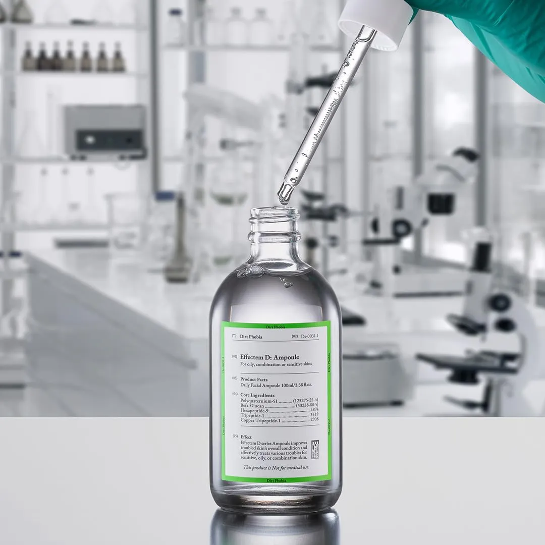 Effectem D Solution Ampoule Serum, Daily Facial Serum, Sebum and Pore Care. (1.69 fl oz)