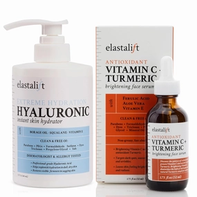 Elastalift Hyaluronic Acid Hydrating Body Lotion   Vitamin C Brightening Face Serum Set