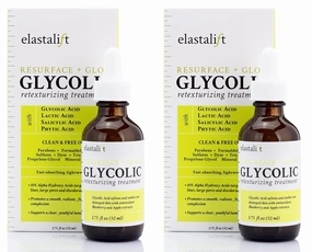 Elastalift Resurfacing Glycolic Acid Face Serum. Anti-Aging Skin Care Dark Spot Corrector Exfoliating Facial Peel Reduces Enlarged Pores, Minimizes Fine Lines, & Evens Skin Tone, 1.75 Fl Oz (2-Pack)