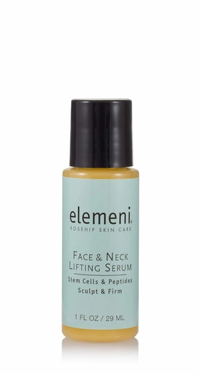 elemeni Face & Neck Lifting Serum, Firms Tightens Sculpts Neck and Decolletage, Anti Aging, Hyaluronic Acid, DMAE, Alpha Lipoic Acid, Fruit Stem Cells, Unisex, Sacha Inchi, 1 Fluid Ounce Bottle