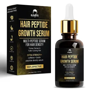 Elevate Multi-Peptide Hair Growth Serum Caffeine   Biotin Peptide Density for Fuller Thicker Visibly Longer Natural Hair Regrowth – Vegan Safe & Gentle Scalp Serum Formula Treatment for Thinning Loss