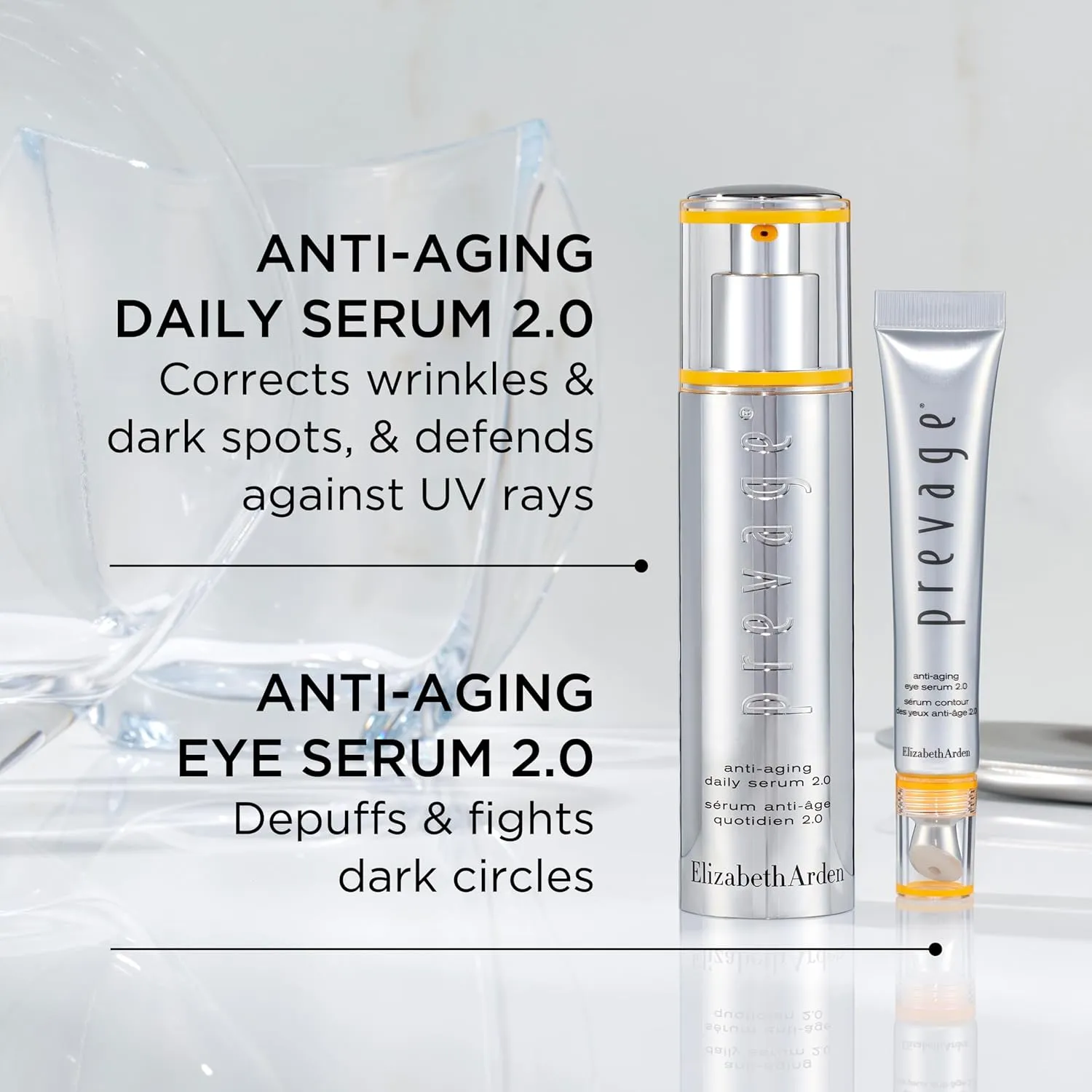 Elizabeth Arden PREVAGE Anti-Aging Face Serum 2.0 for Women, Brightening & Dark Spot Correcting Skincare, With Antioxidant Idebenone Technology