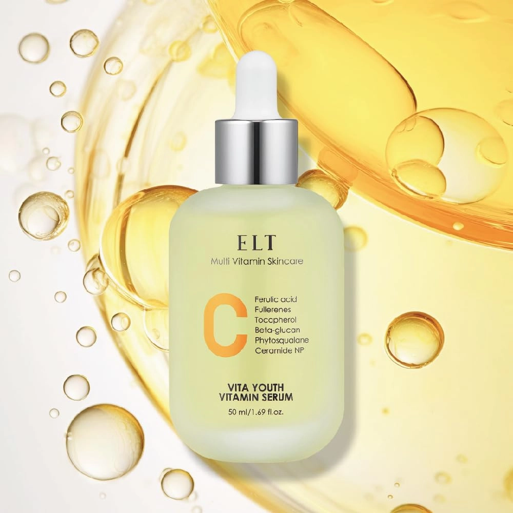 ELT Vita Youth Vitamin C Facial Serum 1.69fl.oz.(50ml) | Glass Skin | Ferulic Acid | Beta-Glucan| Anti-Aging | Dark Spot Remover | Korean Skincare (Pack of 2)