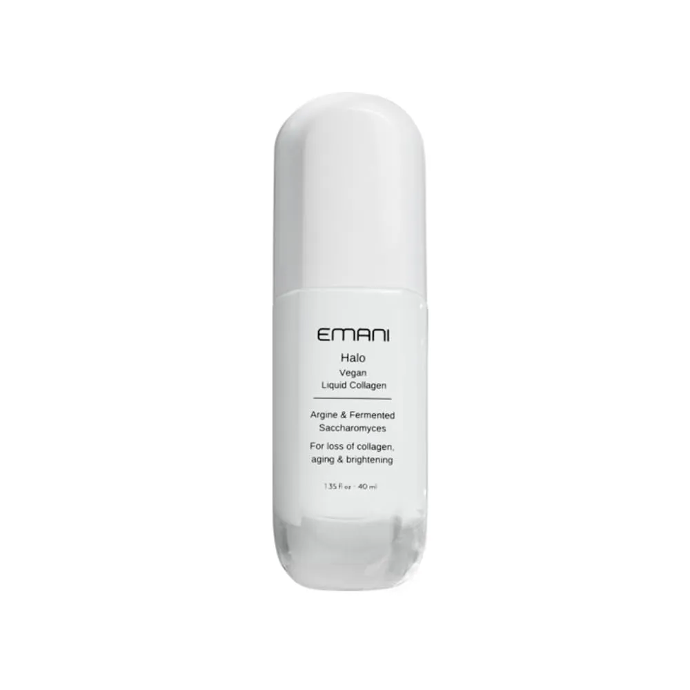 Emani Halo Vegan Collagen Serum for Face, Anti Aging Peptide Serum with Collagen Boost, Ideal for Fine Lines, Wrinkles, and Rough Texture, 1.18 fl oz