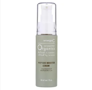 emerginC Scientific Organics Peptide Booster Facial Serum - Face Serum with Kombucha, Red Algae   Antioxidant Astaxanthin to Hydrate, Visibly Improve Signs of Aging   Tone (1 Ounce, 30 ml)