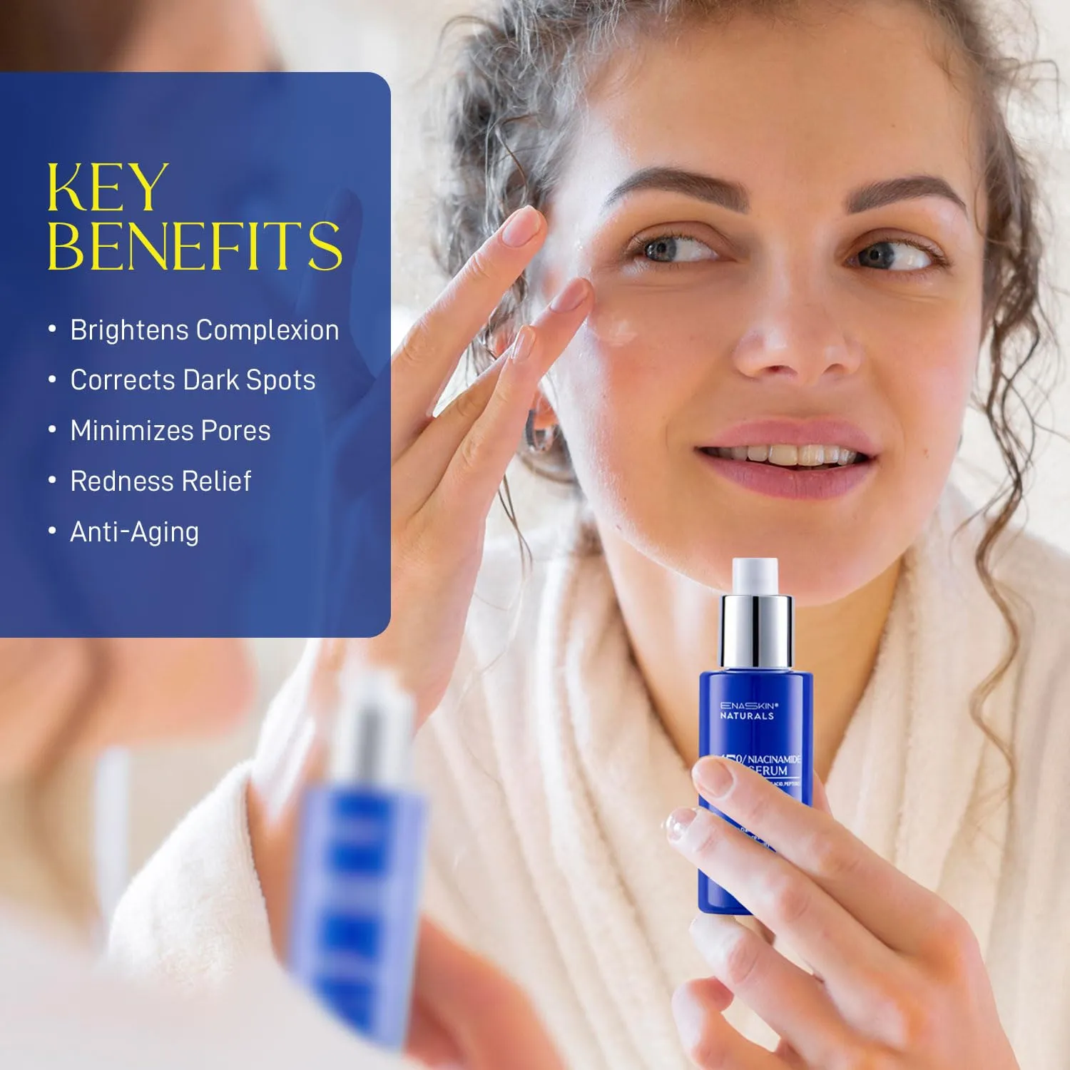 Enaskin Naturals 15% Niacinamide Serum With VC, B5, Hyaluronic Acid, Peptide | For All Skin Types