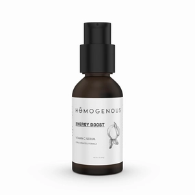 Energy Boost Vitamin C Serum, Citrus Stem Cell Formula, 1 oz Amber Glass Pump Bottle