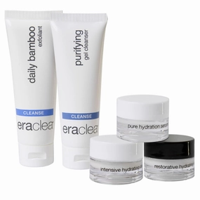 eraclea Skincare Set | Travel Size Face Cleanser, Exfoliant, Soothing Serum, Day Cream, and Night Cream | Skincare Gift Set and Travel Set - 5 Piece Set