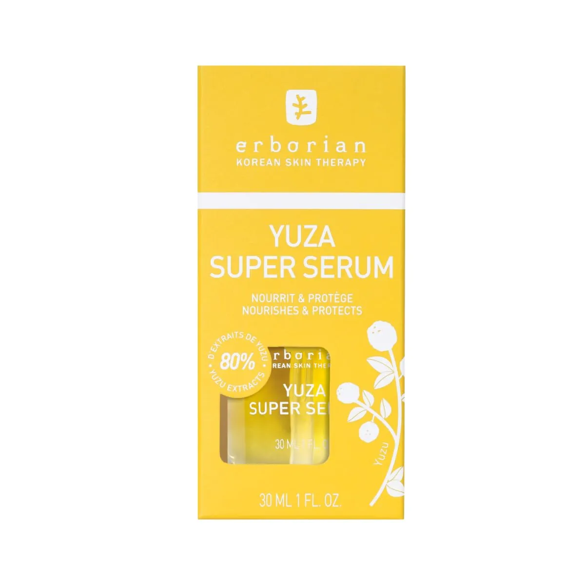 Erborian Yuza Super Serum Facial Serum with Yuzu Extract & Vitamin C for Radiant & Toned Skin - Nourishes, Moisturizes & Protects Korean Skincare – 1 fl oz