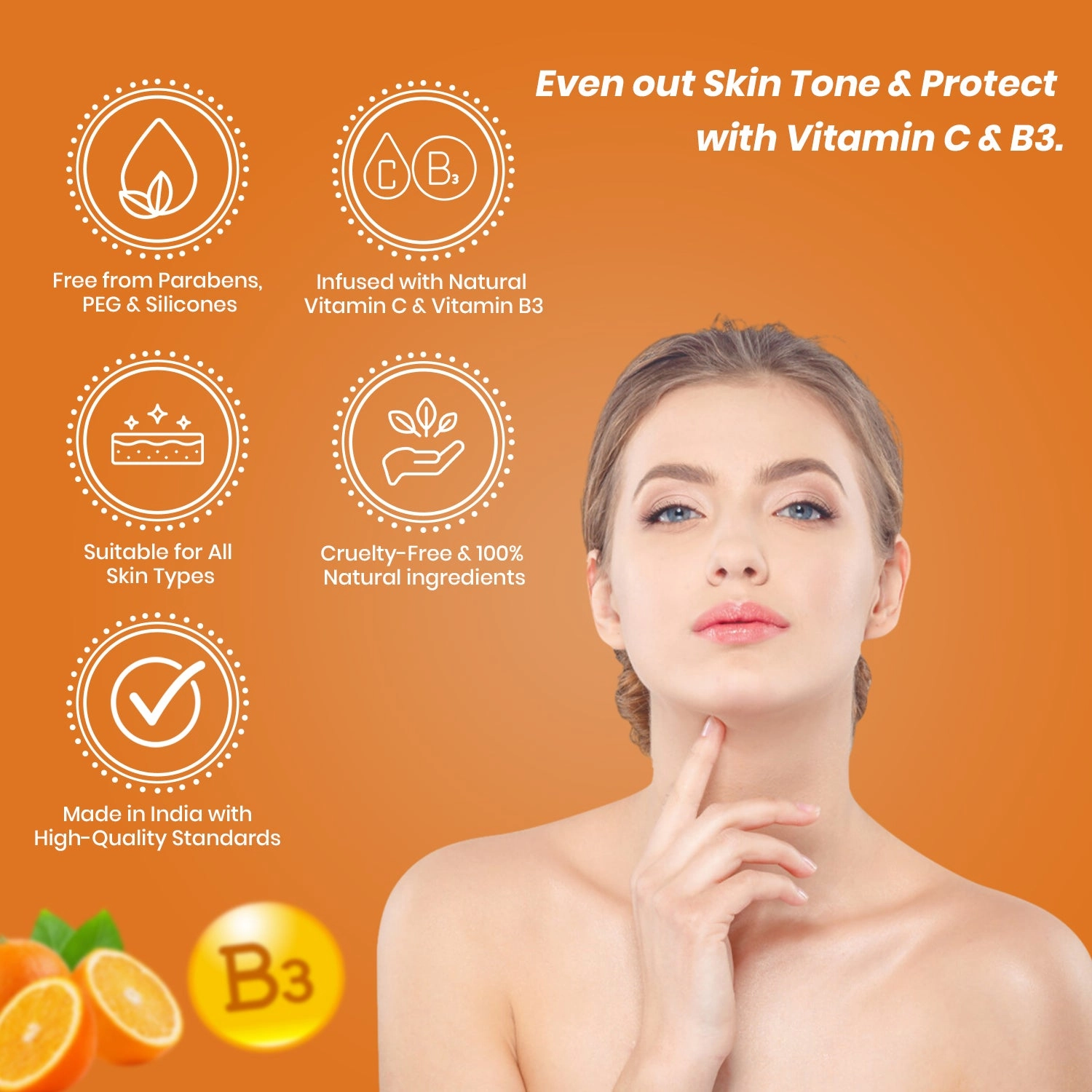 Essancia Vitamin C & B3 Face Serum - Skin Brightening & Protection Formula (30ml)