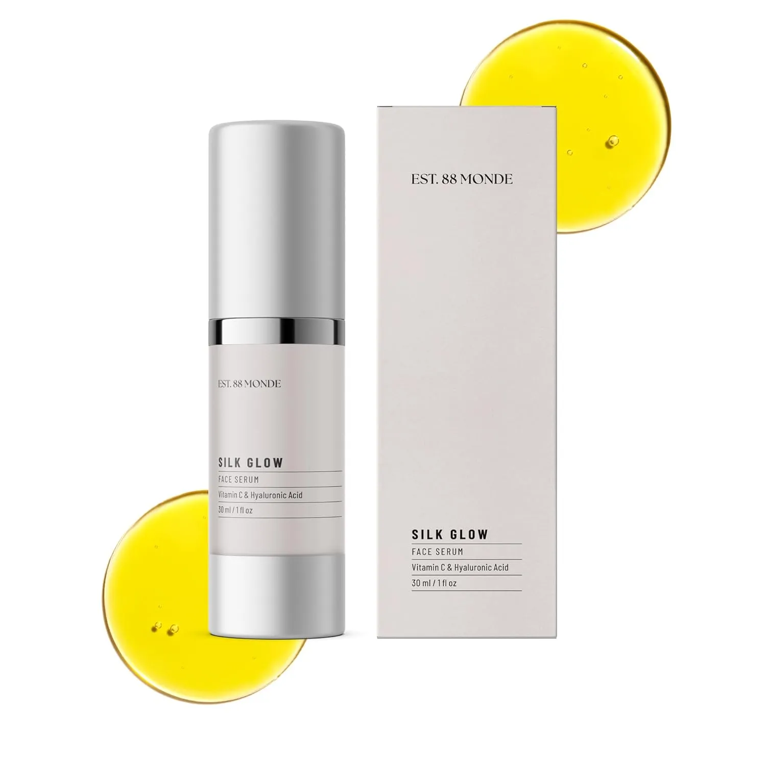 EST. 88 Monde Vitamin C 10% Face Serum with Hyaluronic Acid – Anti-Aging, Hydrating, Evens Skin Tone, Fades Fine Lines & Wrinkles – Vegan Skincare, All Skin Types – 1 Fl Oz