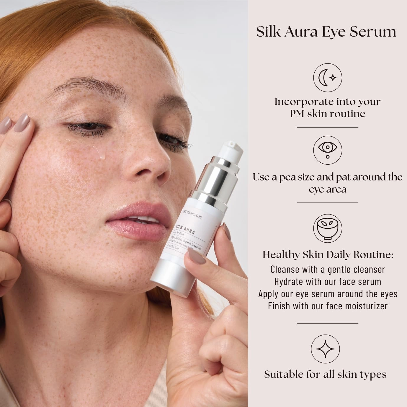 EST. 88 Monde Under Eye Serum – Vegan Retinol & Hyaluronic Acid, Treats Dark Circles, Eye Bags, Puffiness, Fine Lines & Wrinkles – 0.5 Fl Oz