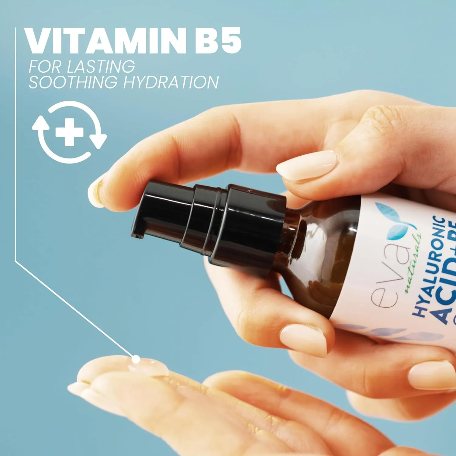 Eva Naturals Hyaluronic Acid   B5 Serum - Deeply Hydrating and Moisturizing for All Skin Types, Unisex