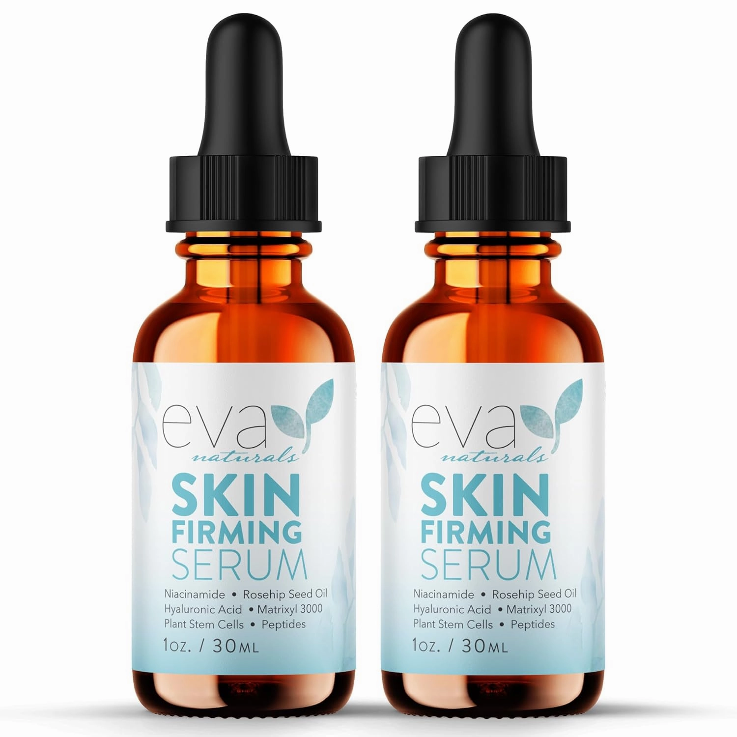 Eva Naturals Skin Firming Serum with Hyaluronic Acid, Vitamin C, and Niacinamide for Face - 2 Pack