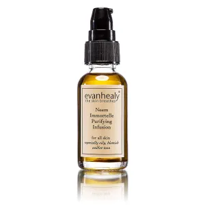 evanhealy Neem Immortelle Purifying Infusion | Facial Oil Serum & Cleanser for Congested & Sensitive Skin | Pore Minimizer Serum for Face | Balancing Ayurveda Oil For Face | Vitamin E Oil Face Serum