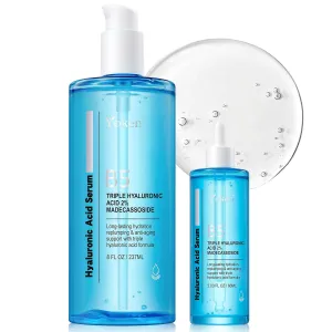 EWG Verified Hyaluronic Acid Serum for Face 8   2 fl oz, Vitamin B5 & Triple Pure Hyaluronic Acid 2%, Anti-aging Facial Serum for Fine Line Wrinkle Hydrating Serum Plump Dry Skin Fragrance-Free