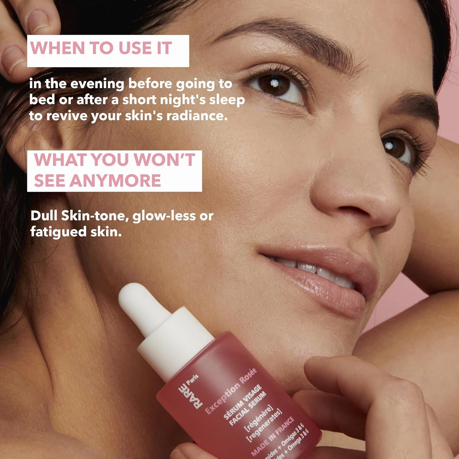 Exception Rosée - Regenerating Facial Serum - Hydrating & Brightening - With Ceramides & Omega-3 & 6 - Brightening, Firming & Revitalizing - Multi-Active Serum Formula - 1oz