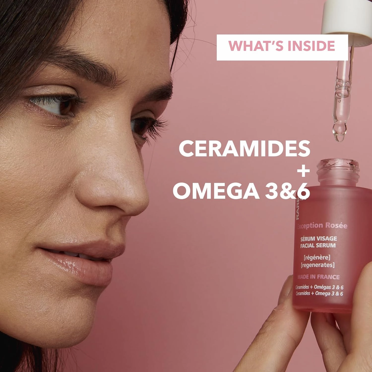 Exception Rosée - Regenerating Facial Serum - Hydrating & Brightening - With Ceramides & Omega-3 & 6 - Brightening, Firming & Revitalizing - Multi-Active Serum Formula - 1oz