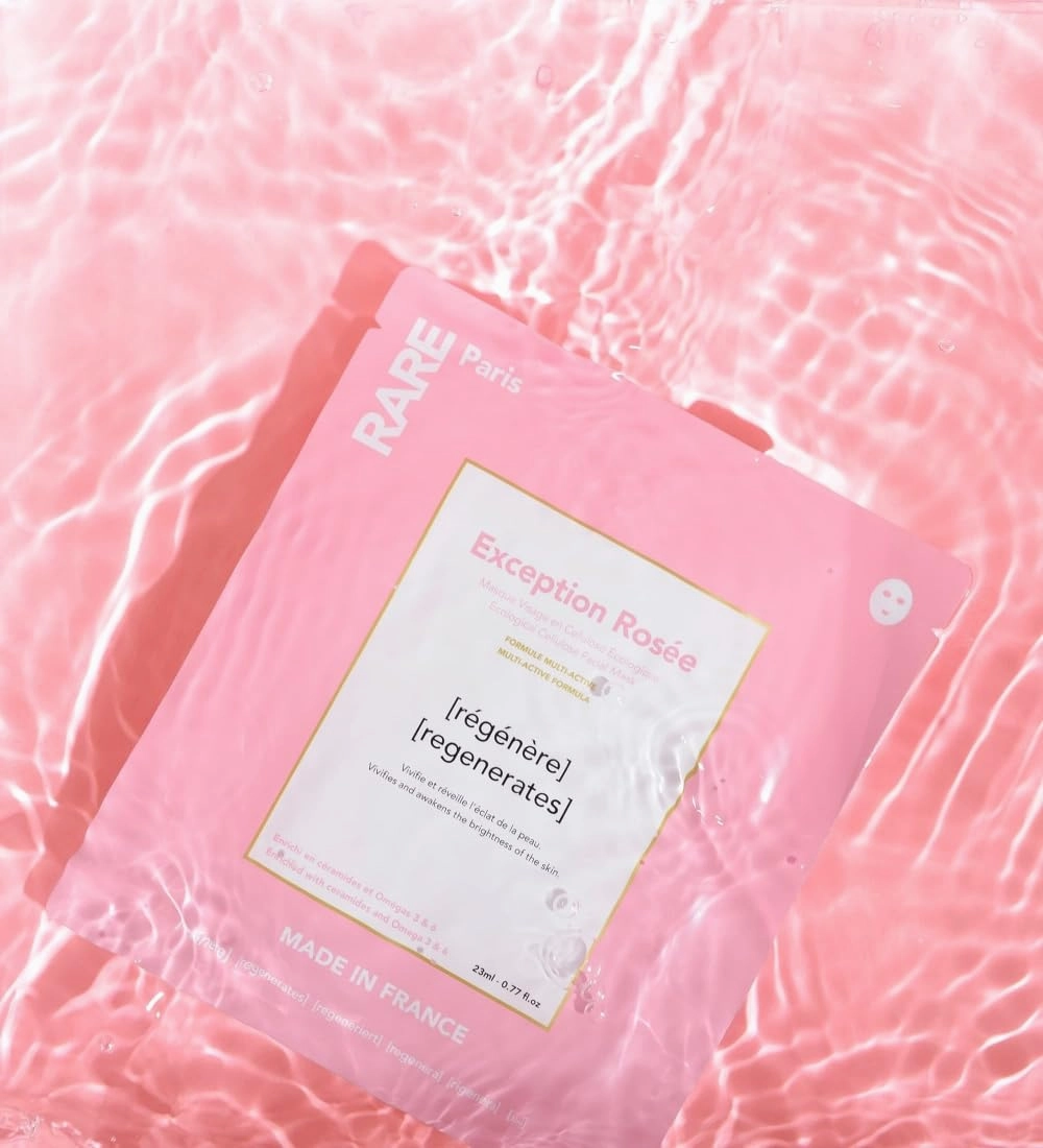 Exception Rosée - Regenerating Facial Sheet Mask - Hydrating & Brightening - With Ceramides & Omega-3 & 6 - Brightening, Firming & Revitalizing - Multi-Active Serum Formula - 5 Pack