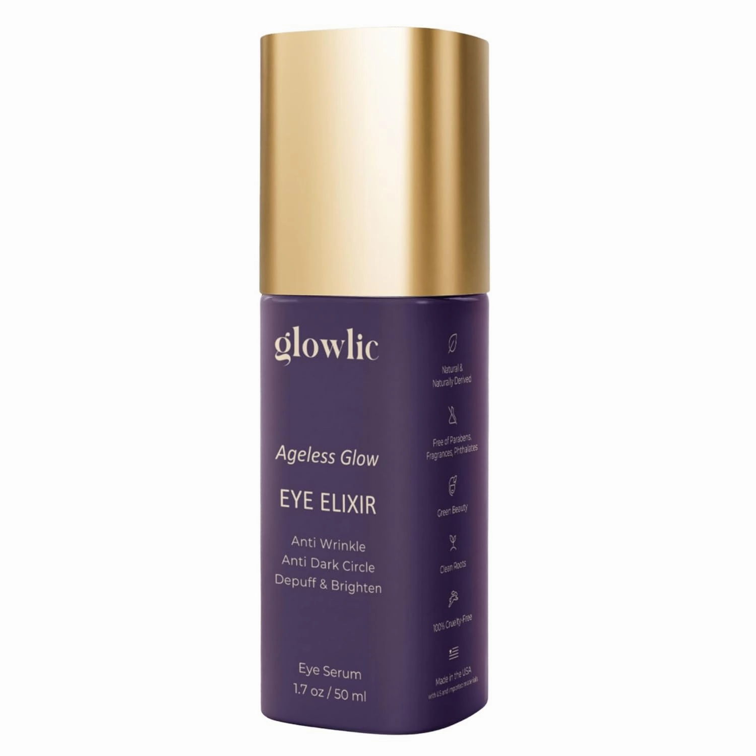 Eye Cream For Dark Circles, Wrinkles & Puffiness With Hyaluronic Acid, Vitamin C & E - Powerful Eye Serum | Glowlic