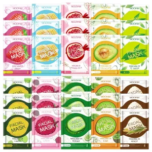 Face Masks Skincare for All Skin Types, Moisturize Sheet Facial Mask Skin Care for Suitable for Sensitive Skin, Hydrating Facial Mask for Women 30 Sheets