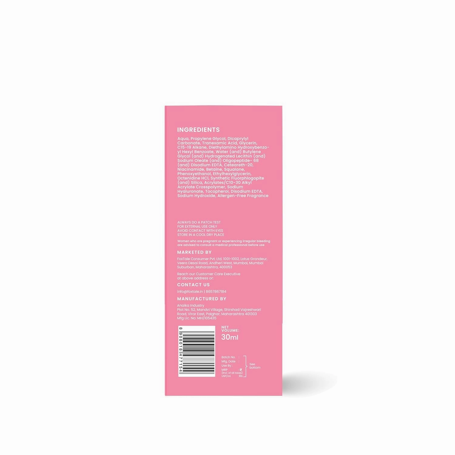 Face Serum with Peptides & Niacinamide for Hyperpigmentation, Reduces Marks & Dark Spots, Evens Out Skin Tone, All Skin Types, Men and Women - 30 ml