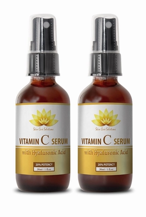 Face tonic - VITAMIN C SERUM With Hyaluronic Acid - Face serum anti wrinkle - 2 bottles