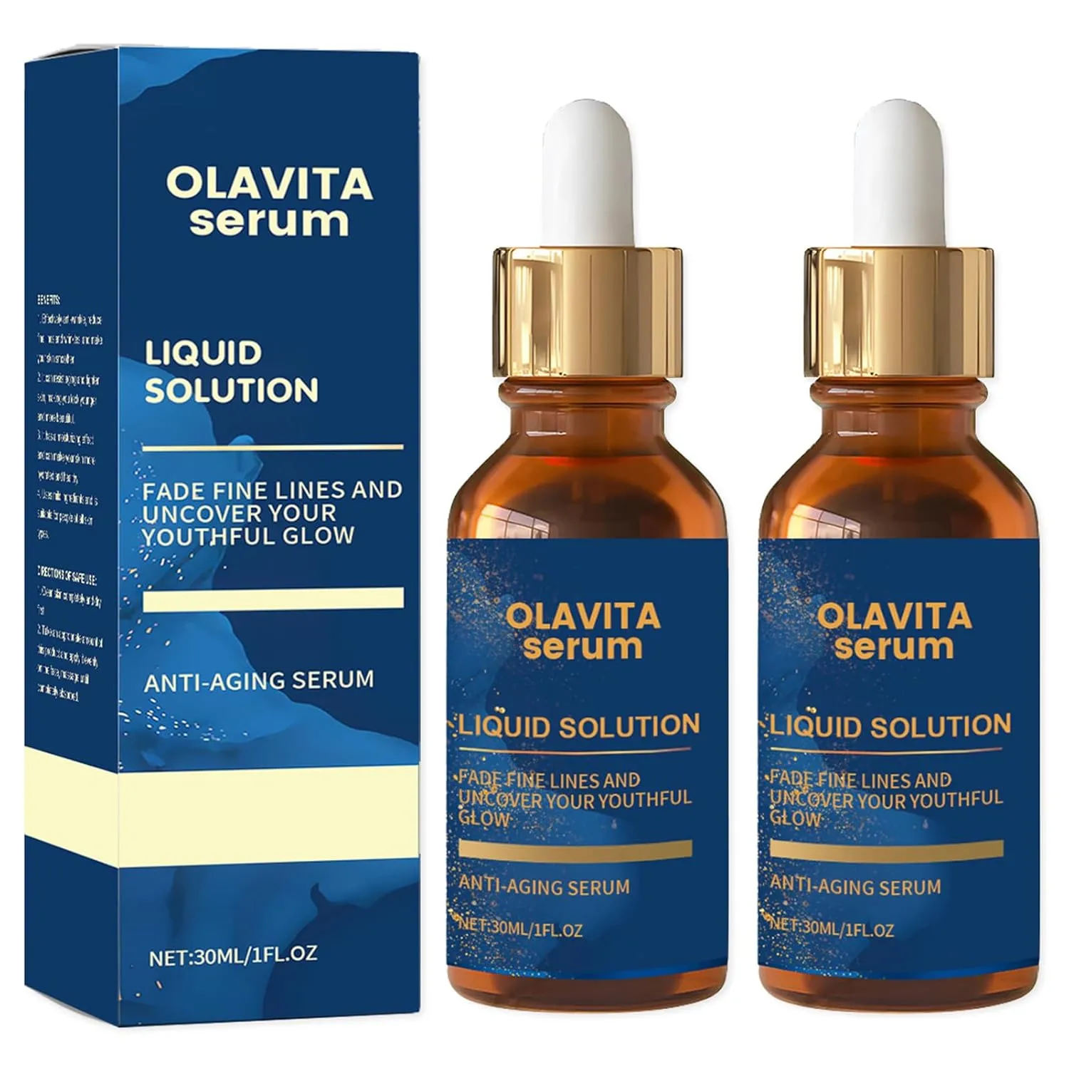 Facial Serum, Liquid Solution Anti Aging Serum, Vitamin C & E Serum, Boosts Skin Collagen Production, Diminishes Fine Lines & Wrinkles for a Youthful Glow (2PCS)