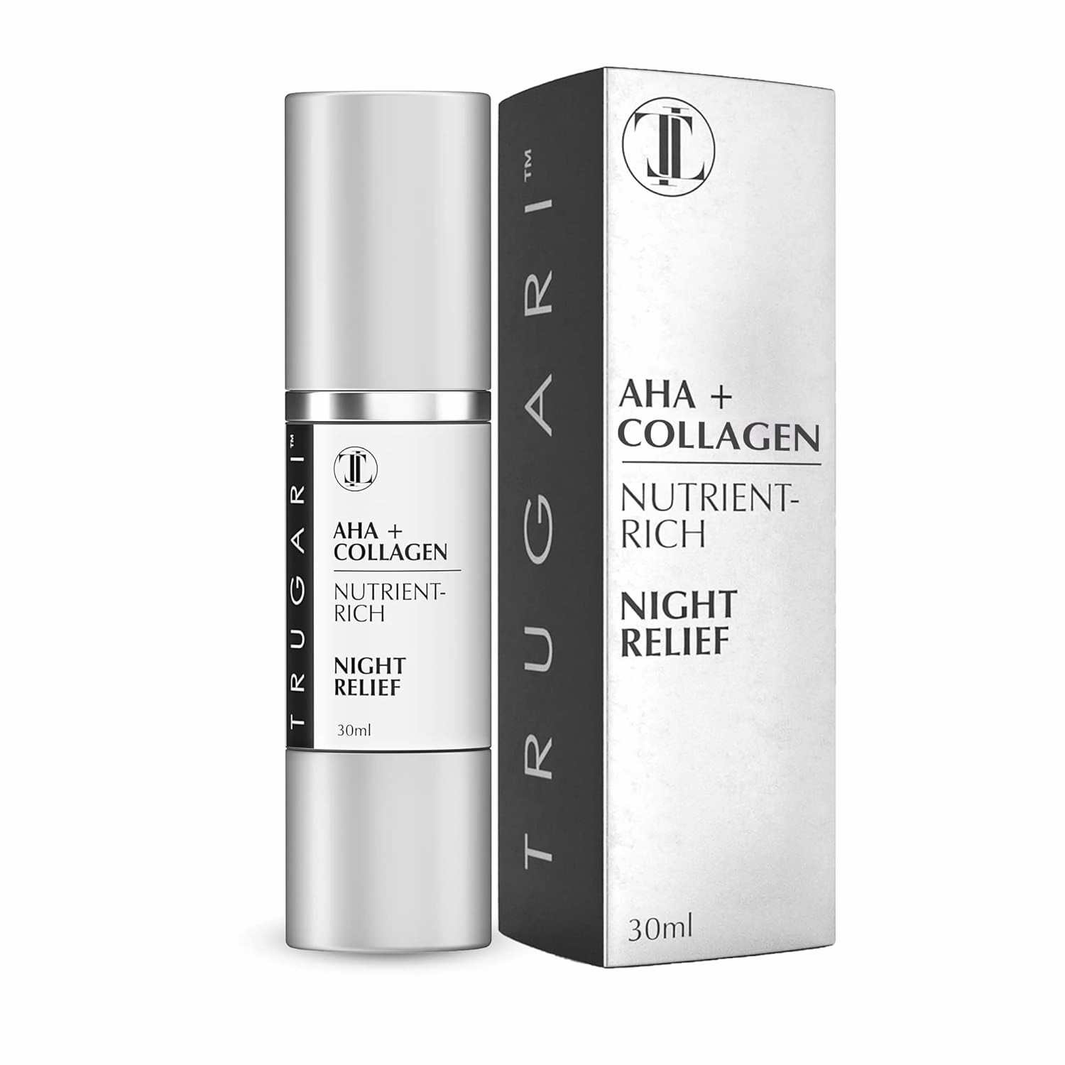 Facial Night Serum with AHA   Collagen, Night Serum for Face, Anti Aging Night Serum, Collagen Boost Anti Aging Serum, Nutrient-Rich Night Face Serum with Vitamins C, B, E, Collagen Skin Care