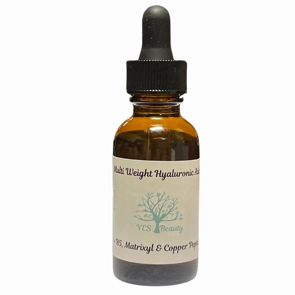 Facial Serum Hyaluronic Acid Multi Weight   B5, Matrixyl & Copper Peptide1oz.