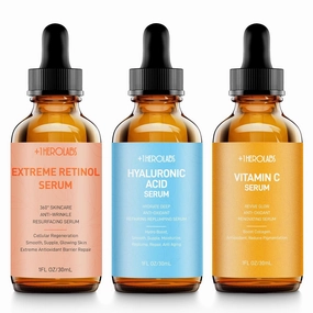 Facial Skin Care Set– Retinol Serum, Vitamin C & Hyaluronic Acid for Face – Anti Aging Face Serum Set for Women – Firm, Wrinkle Smoothing, Dark Spot Corrector, Brighten Dullness