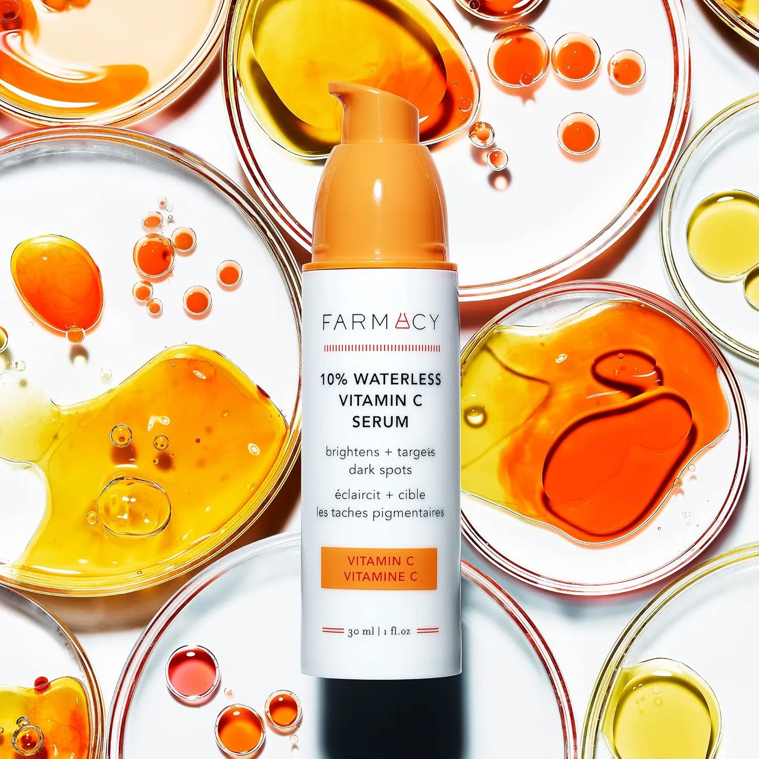 Farmacy 10% Vitamin C Face Serum - Waterless Vitamin C Skin Care Serum to Brighten, Firm   Smooth Skin Texture - Enriched with Upcycled Tangerine Peel to Boost Skin's Moisture   Radiance (30ml)
