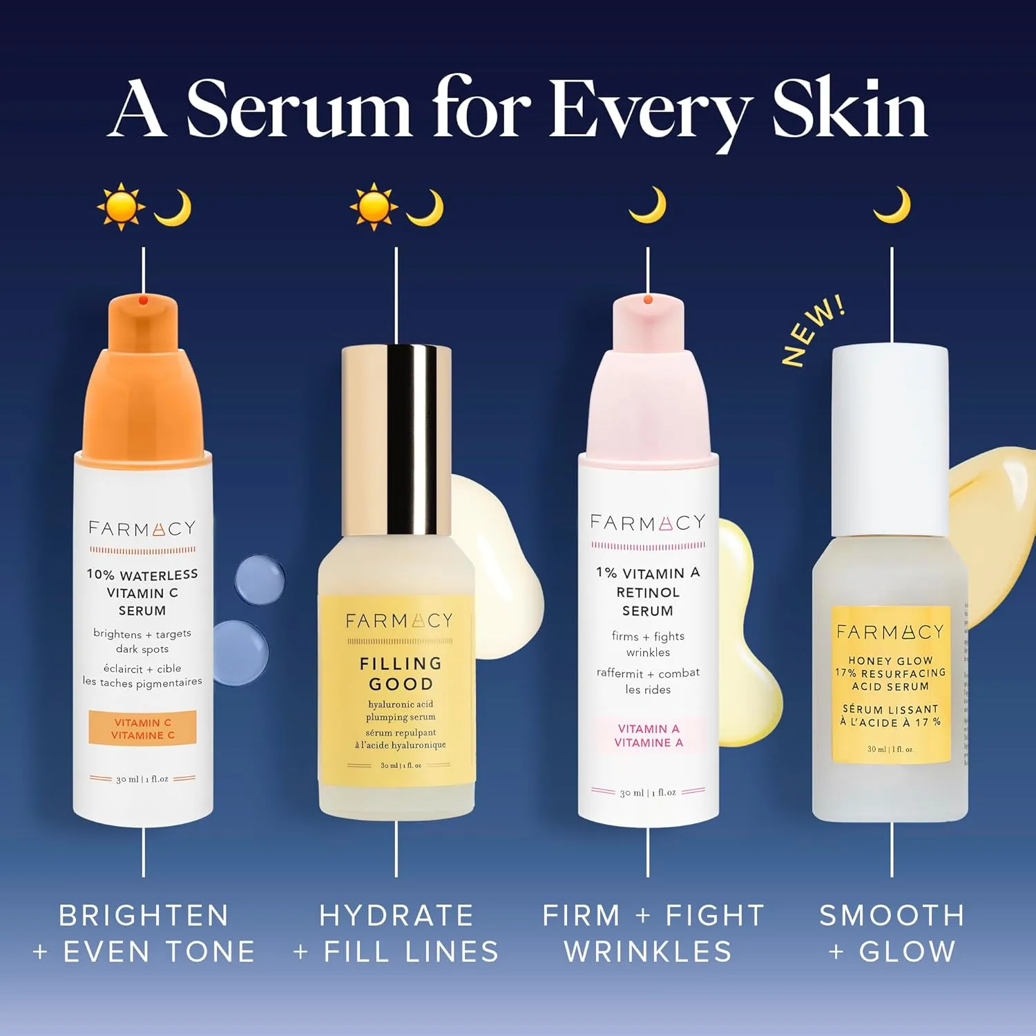 Farmacy Face Exfoliator Serum - Honey Glow 17% AHA   BHA Liquid Exfoliant & Salicylic Acid Serum - Resurfacing Skin Care for Reduced Pores   Texture - Hydrates Skin for an Overall Glow (30ml)