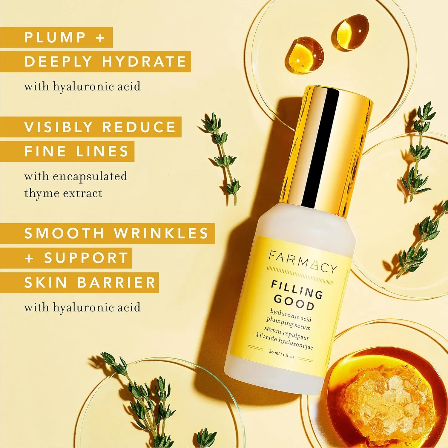 Farmacy Hyaluronic Acid Serum for Face - Filling Good Anti Aging Skin Care   Hydrating Face Serum - Plumping   Smoothing Wrinkle Serum to Visibly Firm Skin for a Youthful Complexion (30ml)