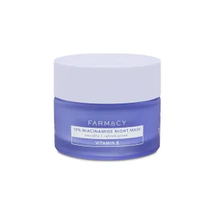 Farmacy Niacinamide Overnight Face Mask - Pore Refining Facial Mask with 10% Niacinamide - Replenishes Moisture Barrier with 3% Panthenol   Blueberry Seed Oil for Soft, Supple Skin (50ml)