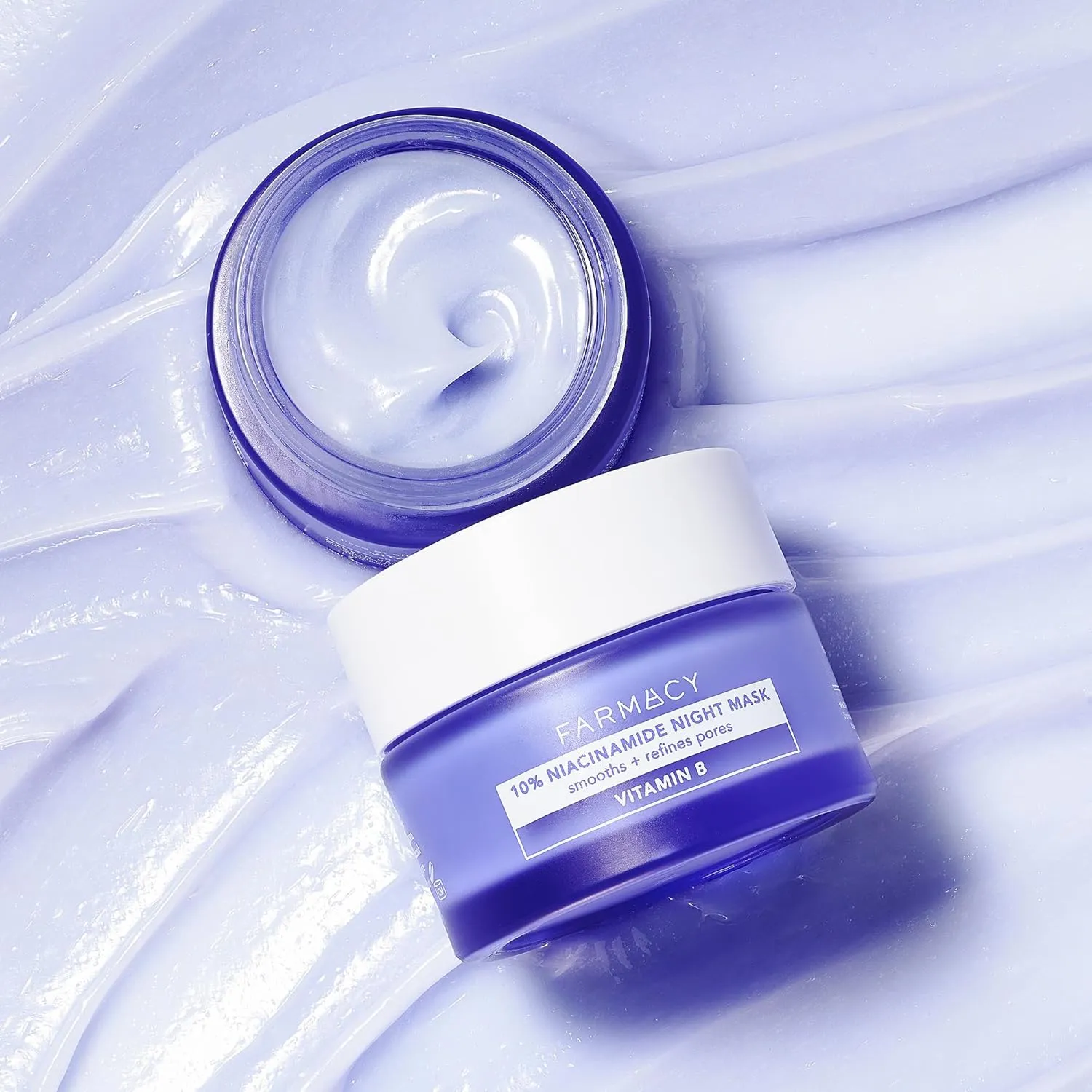 Farmacy Niacinamide Overnight Face Mask - Pore Refining Facial Mask with 10% Niacinamide - Replenishes Moisture Barrier with 3% Panthenol   Blueberry Seed Oil for Soft, Supple Skin (50ml)