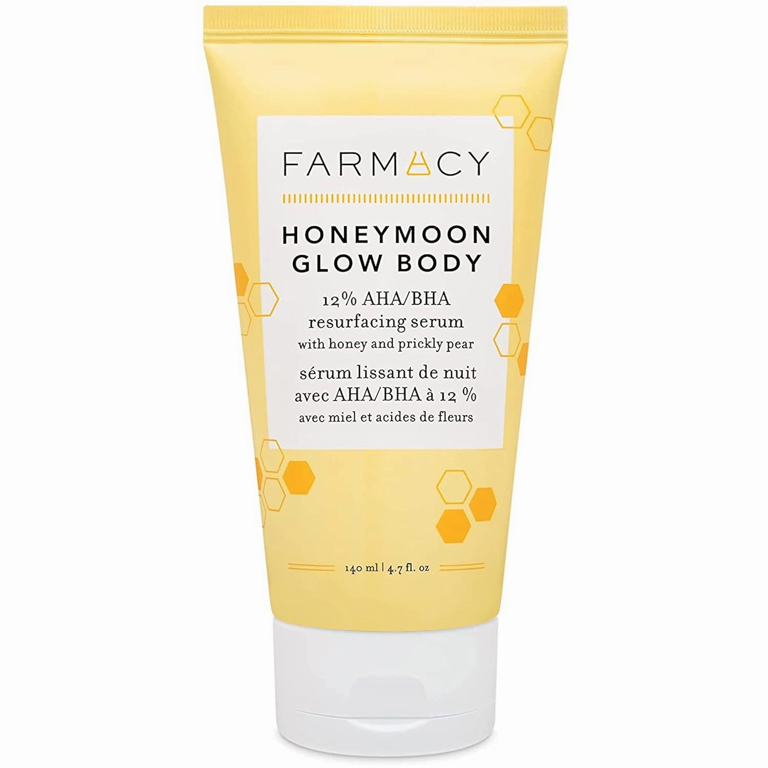Farmacy Honeymoon Glow Body - AHA and BHA Body Serum with Hyaluronic Acid - Resurfacing Lactic Acid Body Lotion for Dry Skin