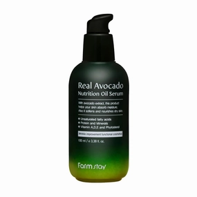 FARMSTAY Real Avocado Nutrition Oil Serum - Hydrating, Brightening Serum for Fine Lines and Wrinkles - Avocado Extract - Locks In Moisture - 3.38 oz