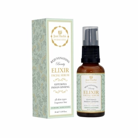 Fast Absorbing Organic Gotu Kola, Ginseng (Ashwagandha) Vitamin C Beauty Elixir Facial Serum for Dark Circles - Suitable For All Skin Types, 1.1 fl.oz.
