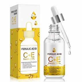Ferulic Acid Serum with Vitamin C E, 15% Triple Antioxidant Treatment, 1 oz, Skin Brightening and Dark Spot Treatment
