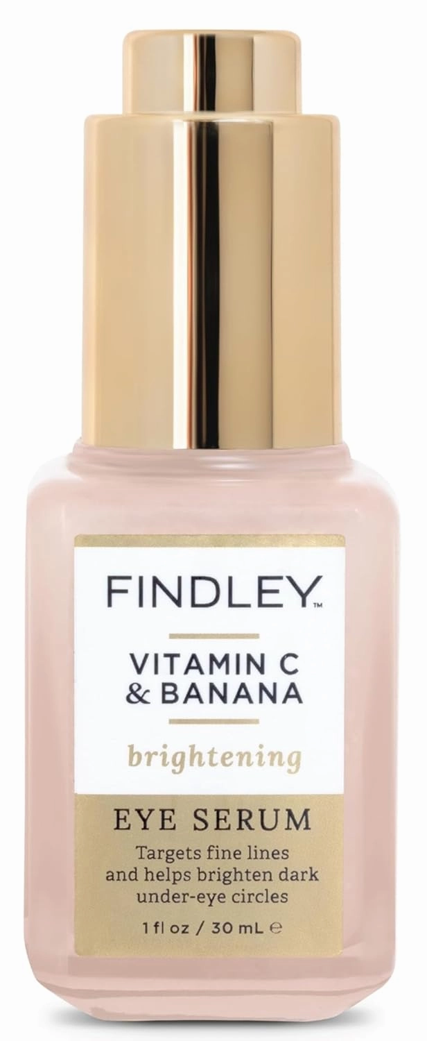Findley Vitamin C & Banana Brightening Eye Serum – Targets Fine Lines & Dark Circles, Hydrating & Nourishing Formula, Anti-Aging (1 Fl Oz)