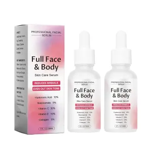 Finones Skin Vitamin Serum for Face & Body, 5 in 1 Anti Wrinkle Firming Serum, Anti-Aging Essence with Hyaluronic Acid, Collagen, Lifting Firming Essence, Hydrate Moisturize, Reduce Fine Lines