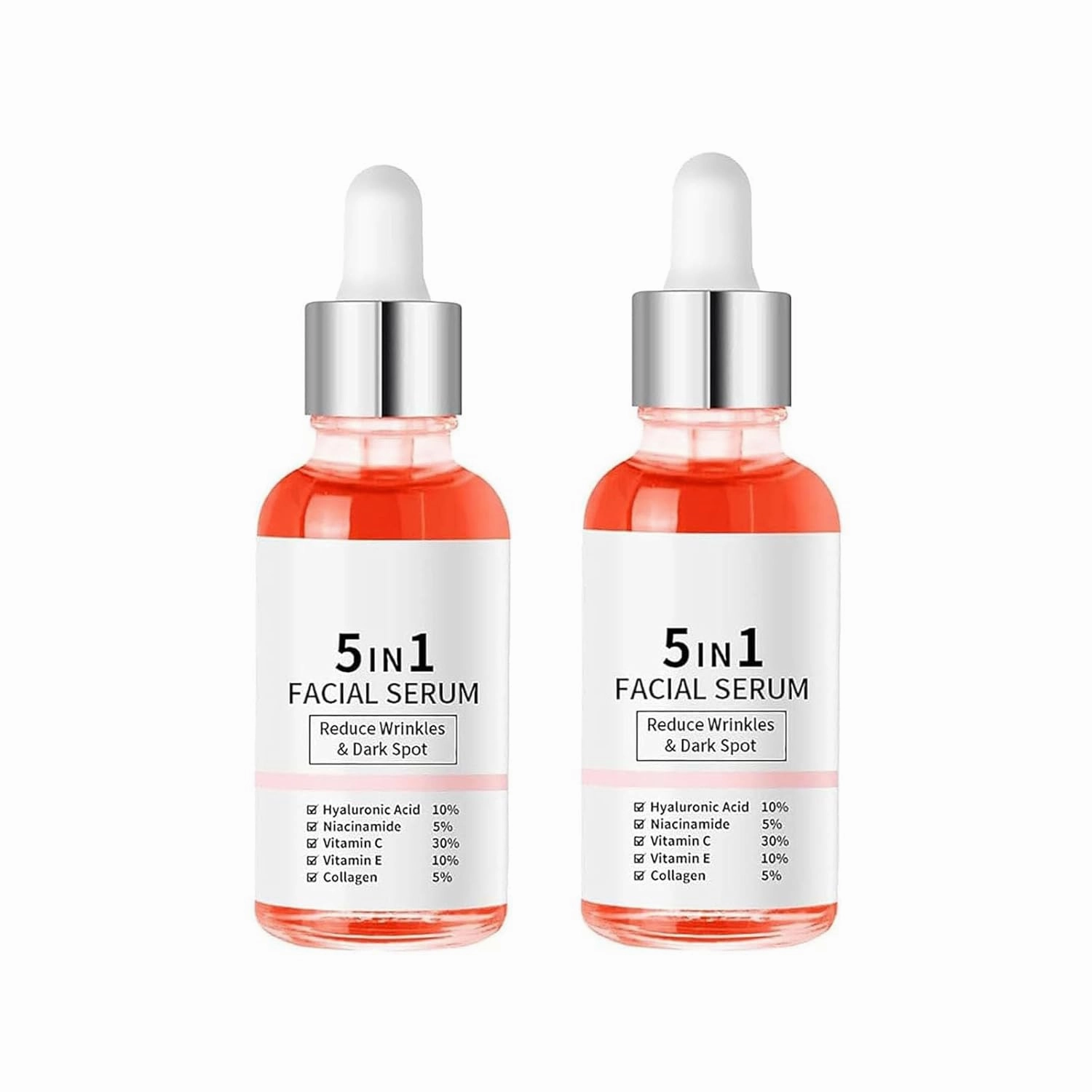 Finones Skin Vitamin Serum, Finones Full Face and Body Serum, 5 in 1 Anti Wrinkle Firming Oil, Nourishing and Hydrating, Reduce Fine Lines (2Pcs)